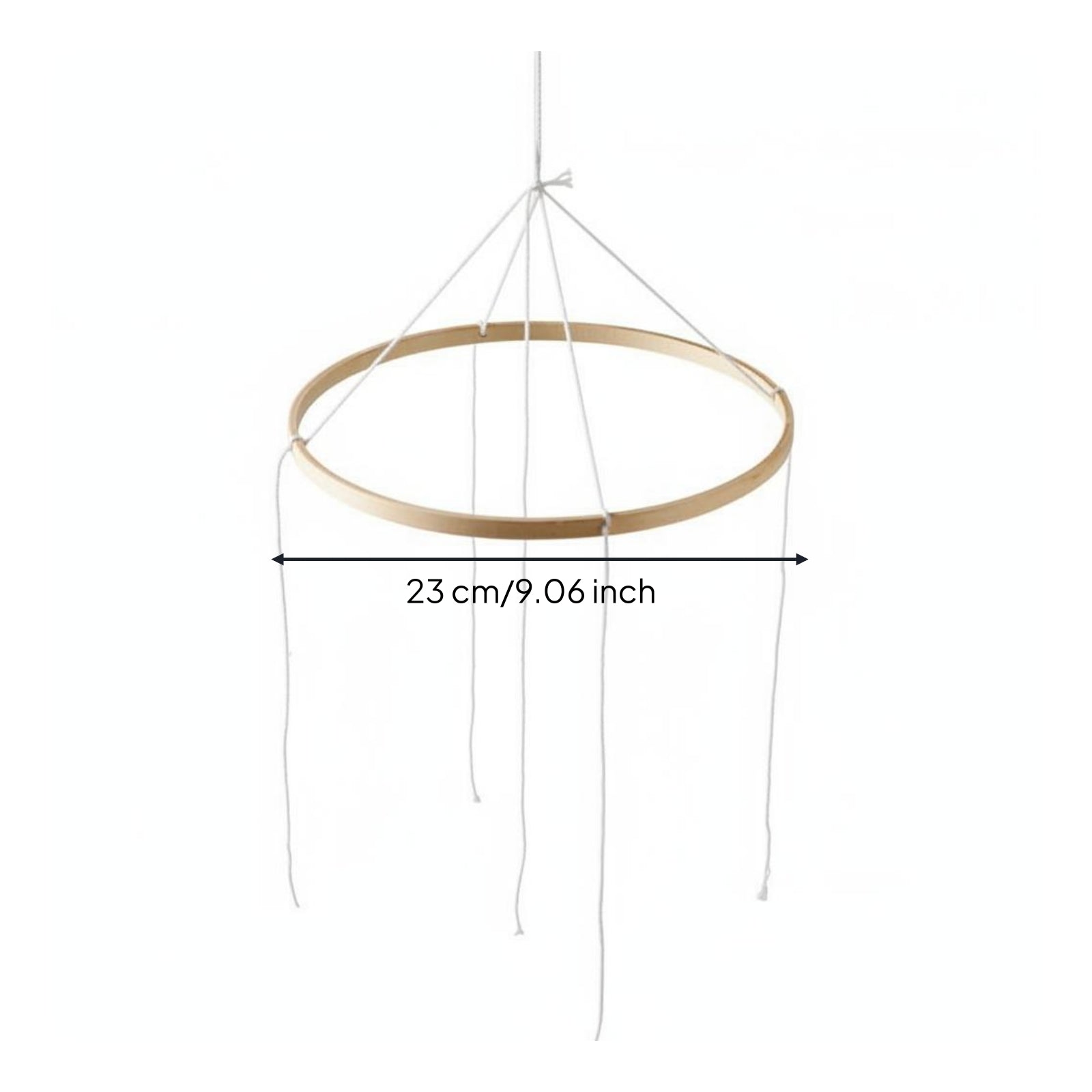 DIY Wooden Mobile Hoop Handmade Baby Bed Bell Frame Safe Material for Infants