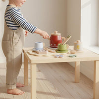 Wooden Tea Set Simulation Design Children's Toy Water-Based Paint for Toddlers