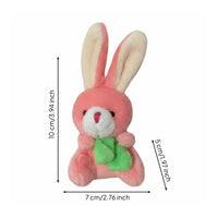 12 Pieces Soft Toy Rabbit Keychain Bulk Pack Stuffed Rabbit Keychain