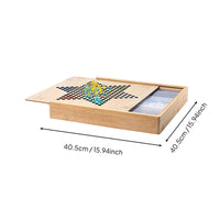 Bamboo Game Board with Storage Large Size Wooden Board Game Collection for Family, Kids, Home Entertainment