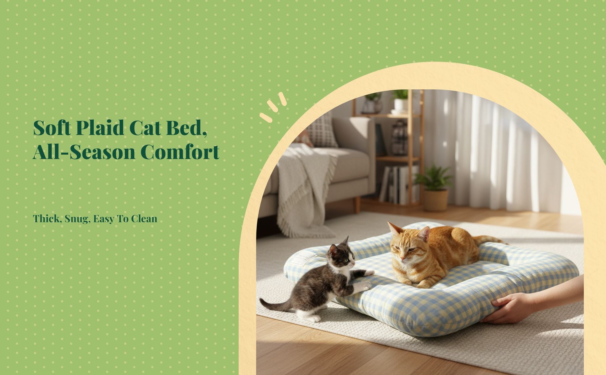 Ultra-soft washable self-warming cat bed for indoor kittens