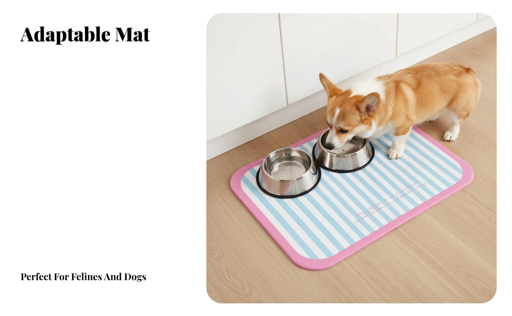 Pet Bowl Placemat Waterresistant Feeding Mat Non-Sraised border for Indoor, Kitchen