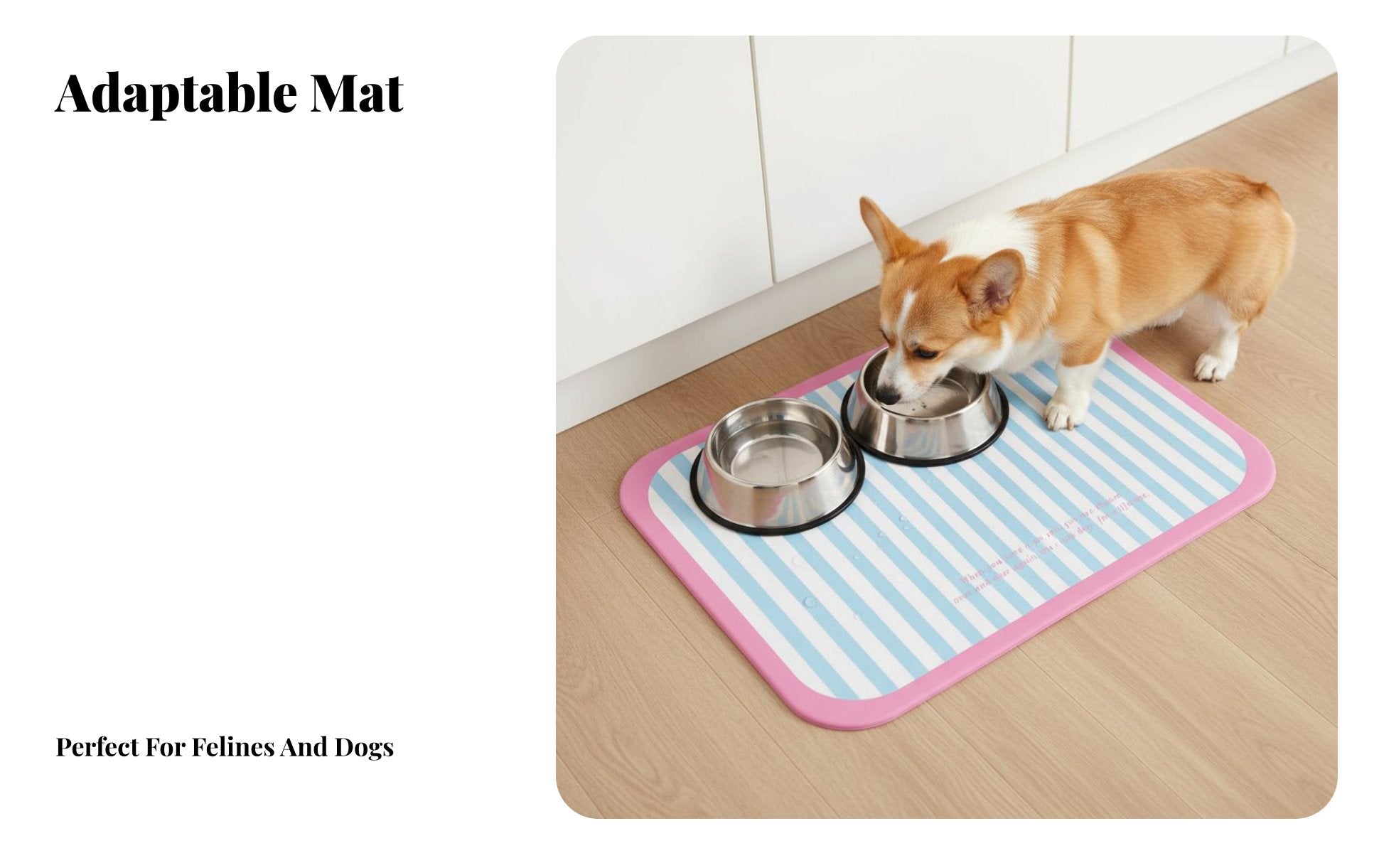 Pet Bowl Placemat Waterresistant Feeding Mat Non-Sraised border for Indoor, Kitchen