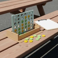 Wooden Connect Four Game Educational Board Activities Portable Box Set