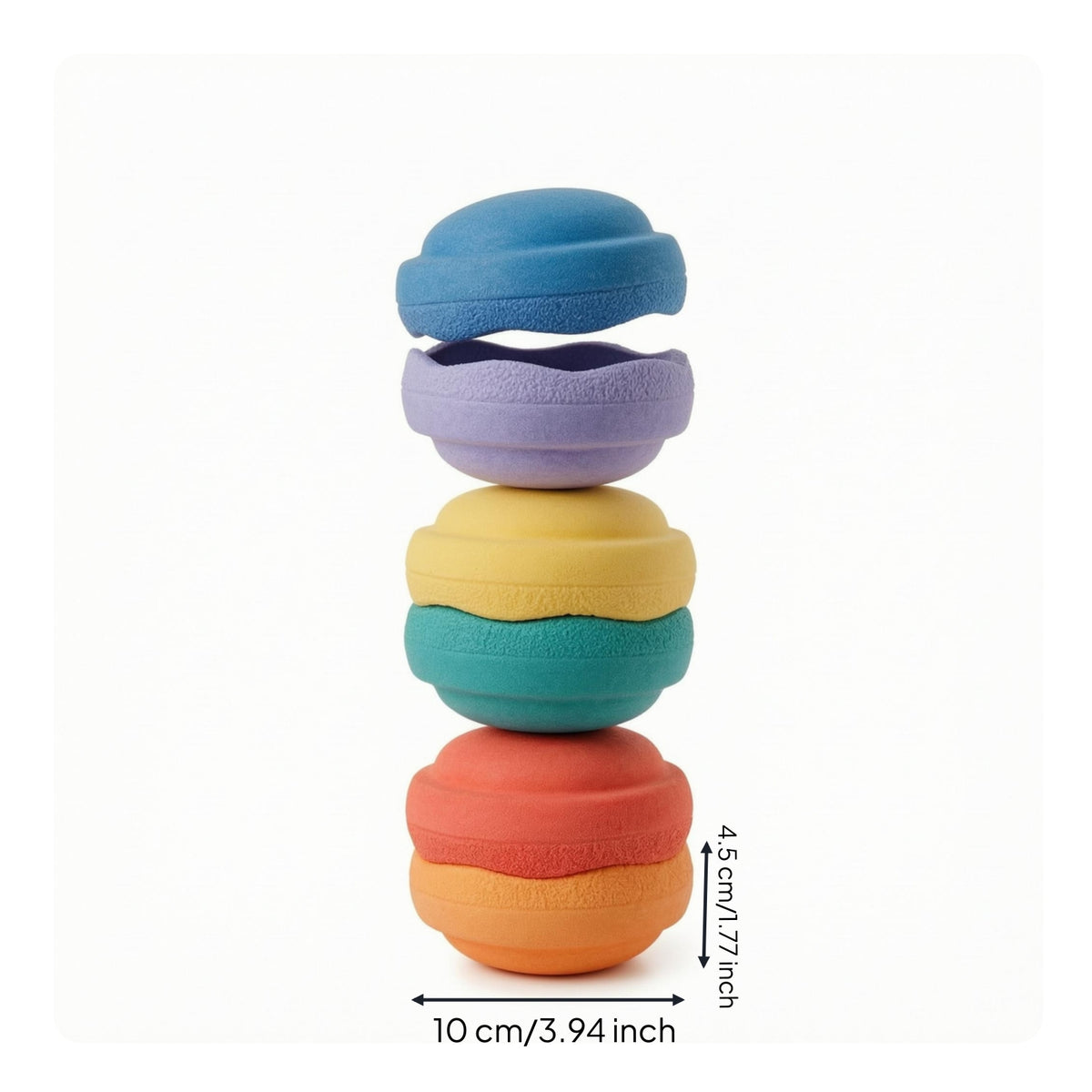 6 Pieces Steppebbles Set Textured Pebble Balance Stones Fine Movement Skills