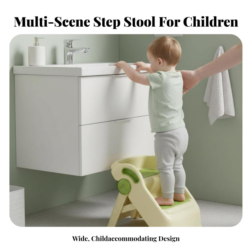 2-Step Toddler Stool Rounded Corners Footstool Promotes Independence for Parents