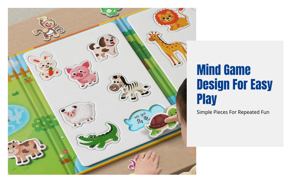 Mind Game Early Learning Toy for Children Numbers Animals Fruits Transportation Colorful Cartoon Paper