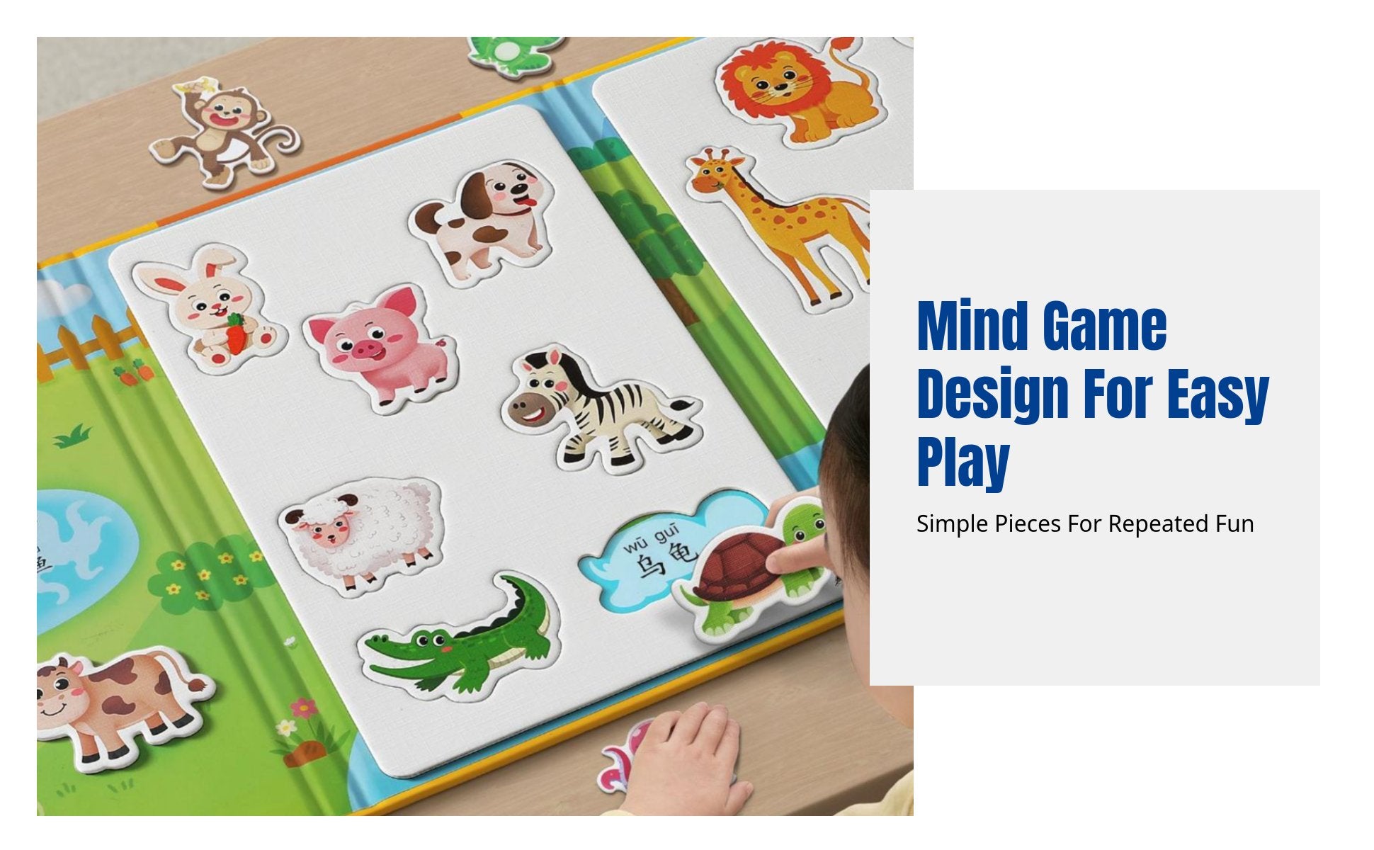 Mind Game Early Learning Toy for Children Numbers Animals Fruits Transportation Colorful Cartoon Paper