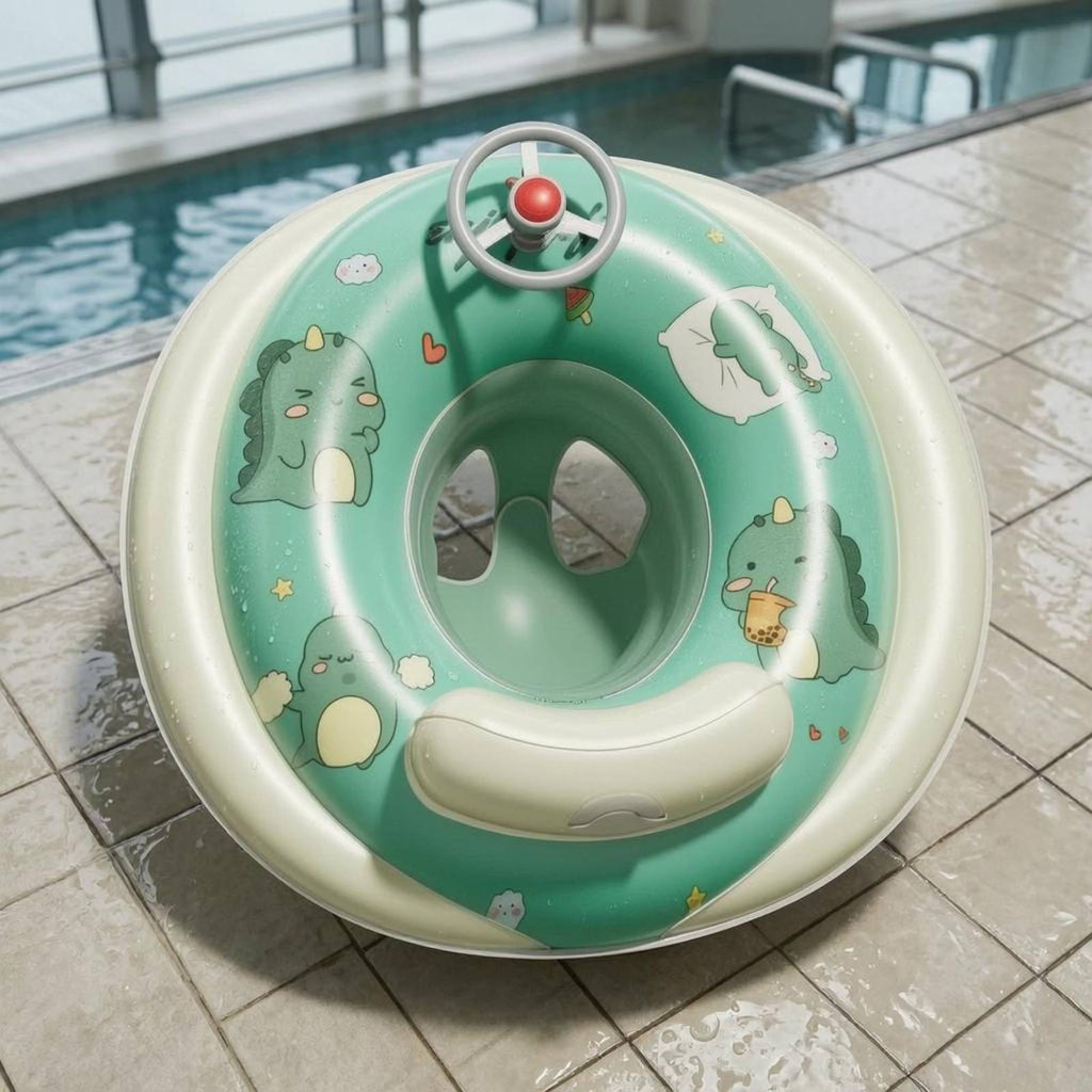 Inflatable Baby Seat Ring Press-to-Inflate-Inflate Dinosaur Baby Buoyancy Aid