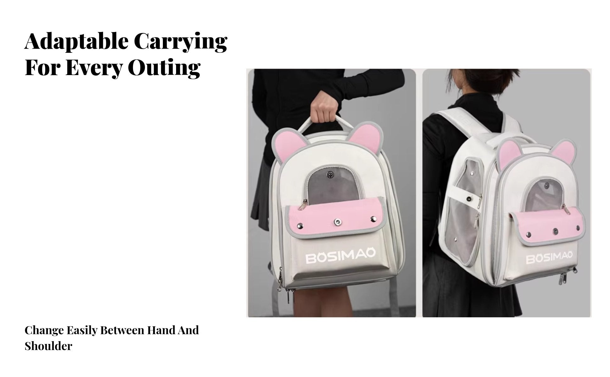 Expandable Cat Backpack Side Storage Pockets Expandable Mesh Rucksack for Hikers