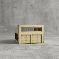 WWII Vehicle Repair Factory Model Removable Roof Cut Building Model