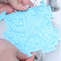 4 Pieces Square Silicone Tactile Mat Pebble Bumps Silicone Sensory Pad