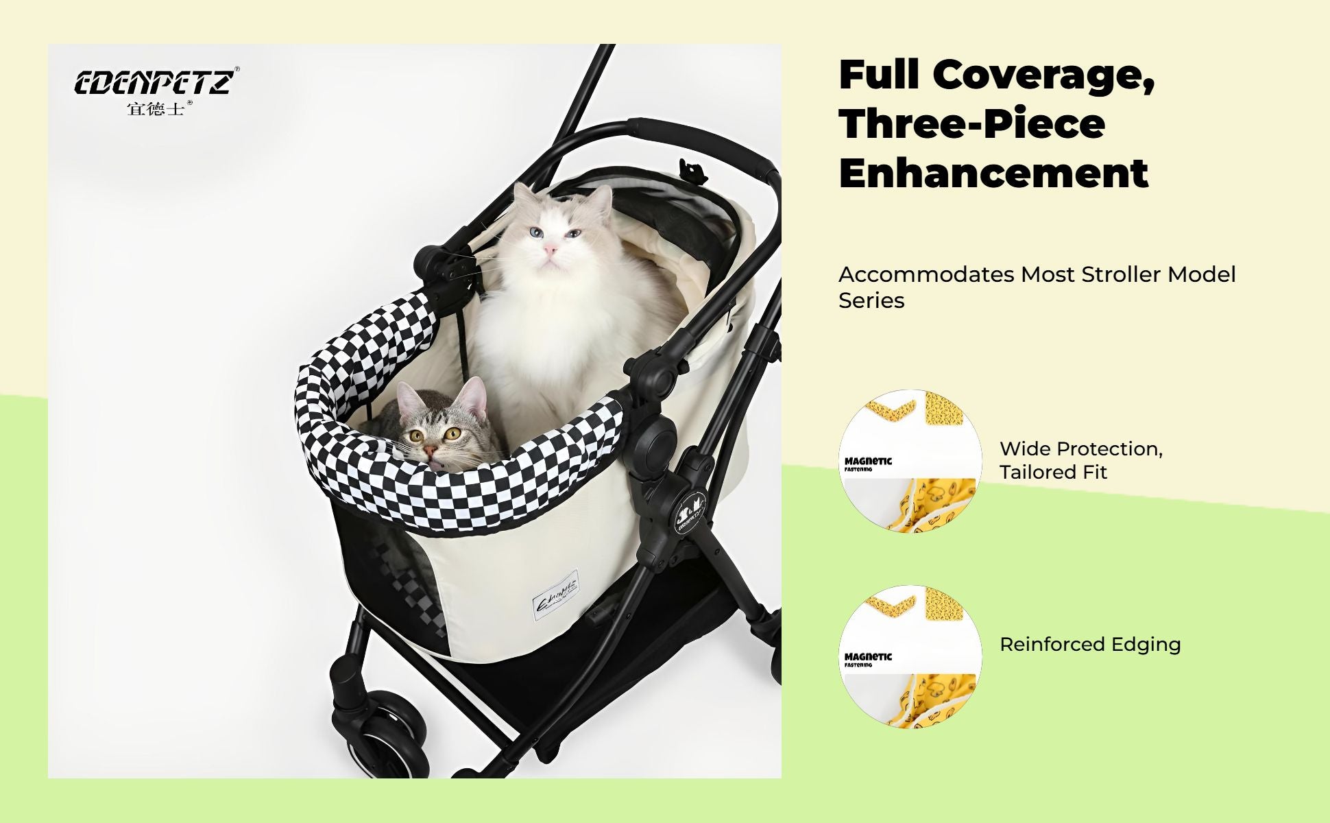 Non-slip pet stroller pad