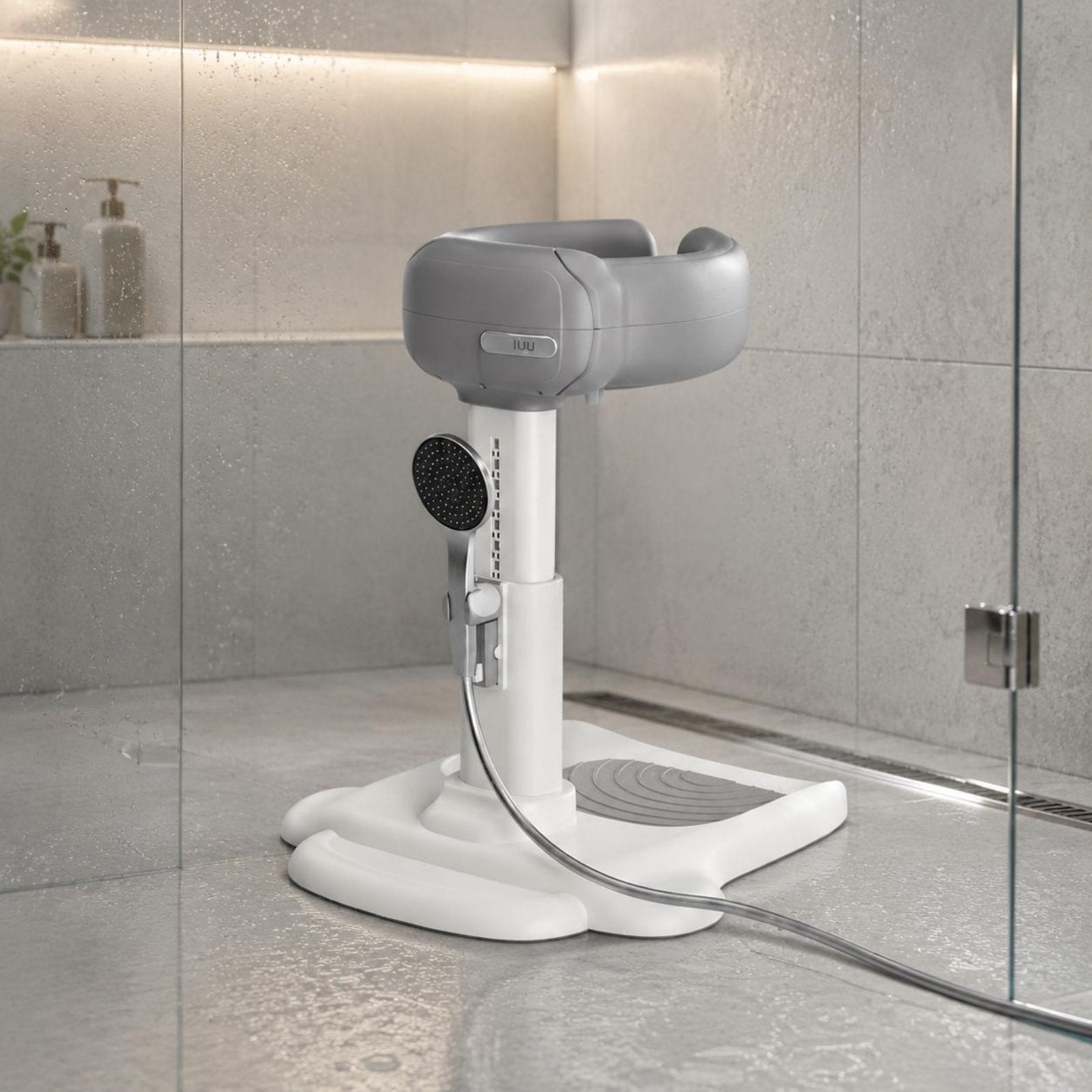 Standing Bath Support Rack Stable Base Baby Bath Stand Hose Clip for Children