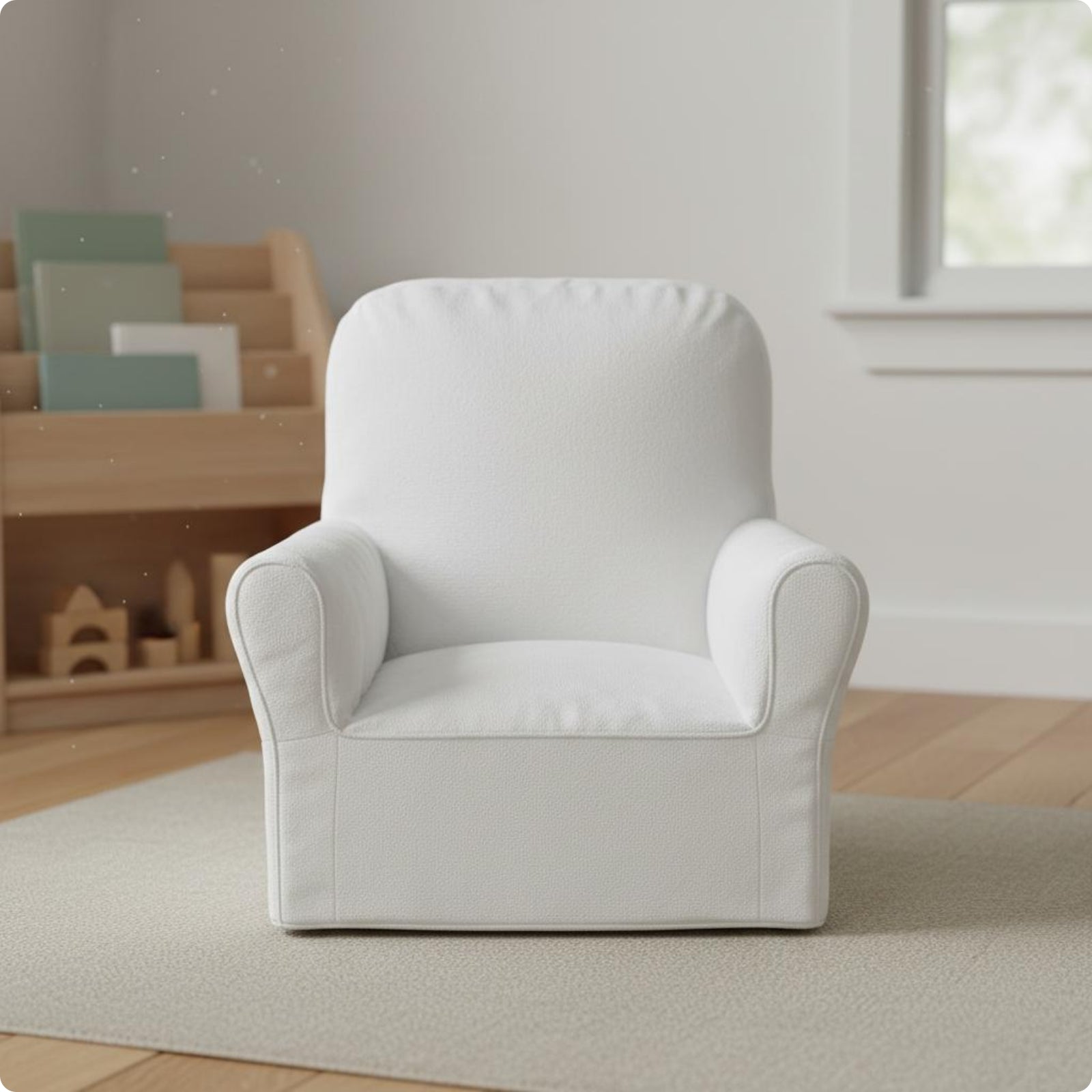 Kids Sofa Chair Removable Cover Foam Child Couch Rounded Armrests