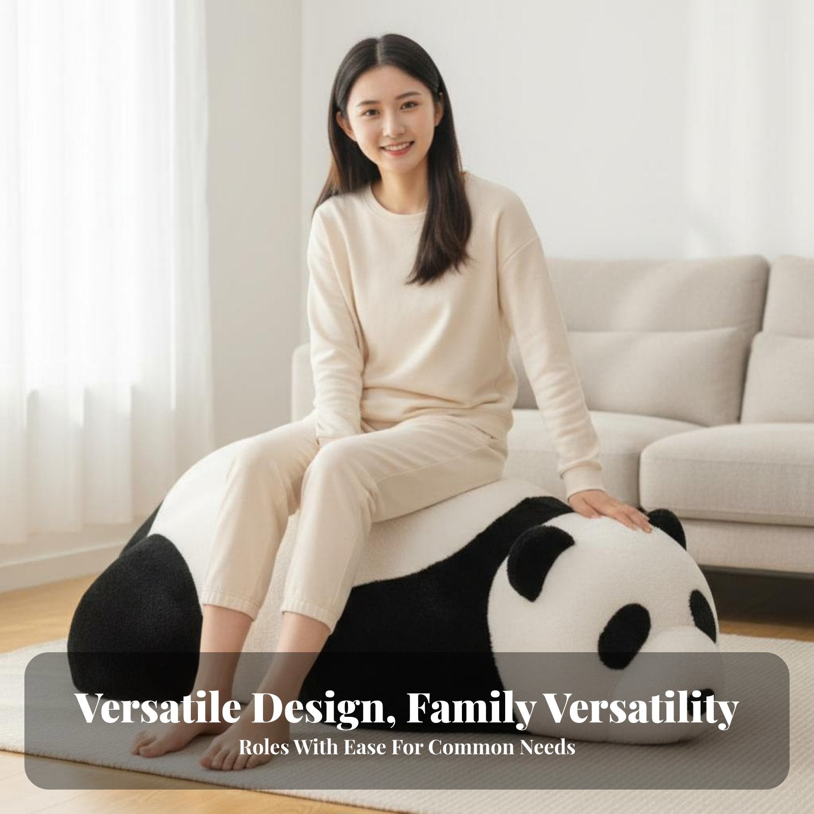 Lying Panda Floor Chair Creative Design soft Seat Multi-Functional for children, Playroom, Nursery