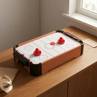 Tabletop Air Hockey Game 2-Player Wood-Look Air Hockey Table Easy to Set Up