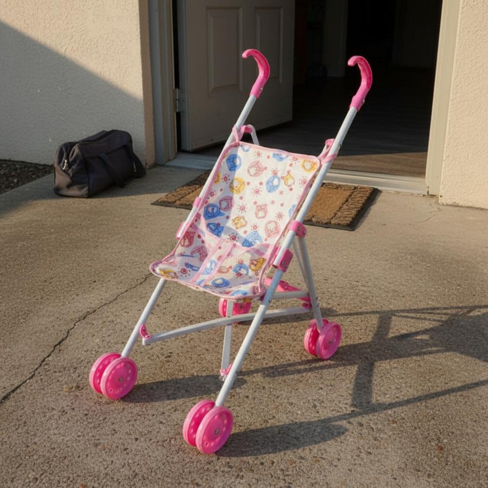Foldable Doll Baby Carriage Realistic Design Baby Doll Baby Carriage Storage