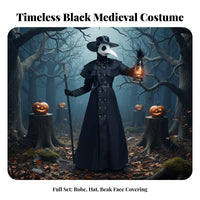 Plague Doctor Costume Faux Leather Accents Gothic Steampunk Robe Scary for Women