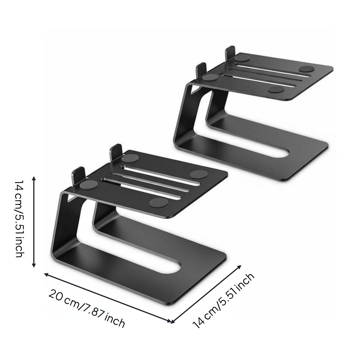 2 Pieces Studio Speaker Riser 5 Degree Upward Angled Studio Speaker Stand Heavy Duty Desktop Speaker Stand Music Producers, Audiophiles