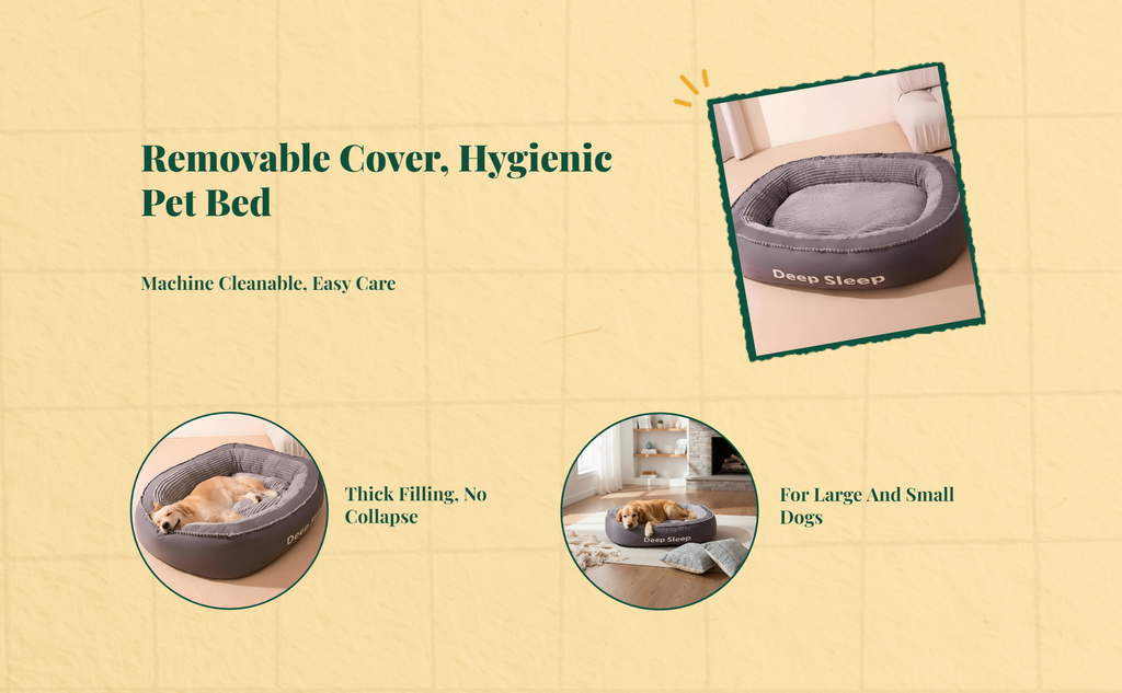 Orthopedic dog bed, washable cover.