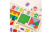 Wooden Tangram Game Multifunctional Tangram Game Board Early Math Skills