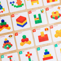 Geometric Shape Builders Spatial Thinking Color Block Puzzle Early Learning Shape Matching Blocks for Preschoolers, Young Children