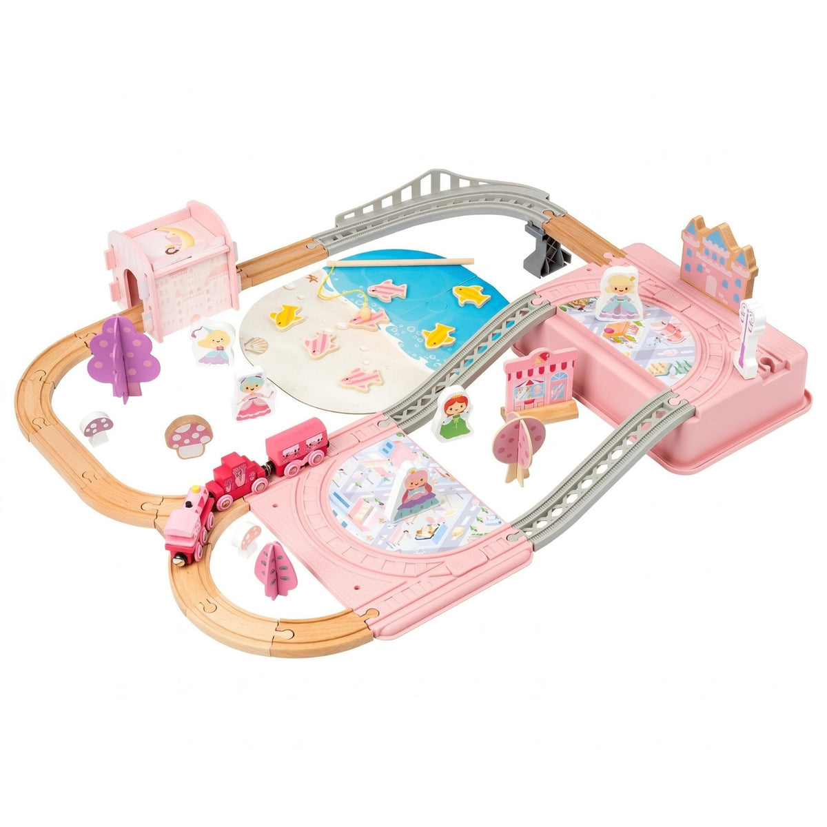 Princess Train Set Wooden Train Rail Set Safe
