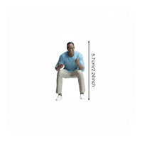 Scaled Sitting Man Figurine Finely Detailed man Resin Figure Collectible Diorama Accessory for Model Collectors