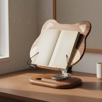 Shiba Inu Book Stand Solid Wood Wooden Reading Stand Storage Tray Base