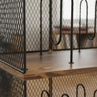 Three-Tier Vinyl Album Stand Rustic Vintage Design for Listening Corner