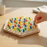 Wooden Chain Checkers Game Logical Thinking Training Triangle Strategy Board Game for Children