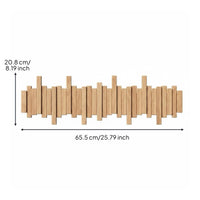 Key Coat Rack Saving Wall-Attached Coat Hanger Heavy Duty Wooden Flip down Hook Rack for Entryway