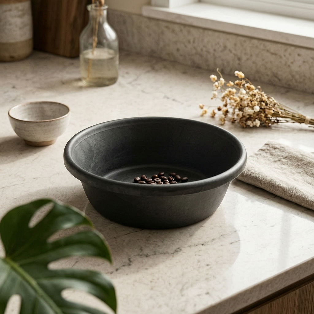 Rubber Pet Bowl Molded Black Pet Bowl Flared Rim Feeding Dish