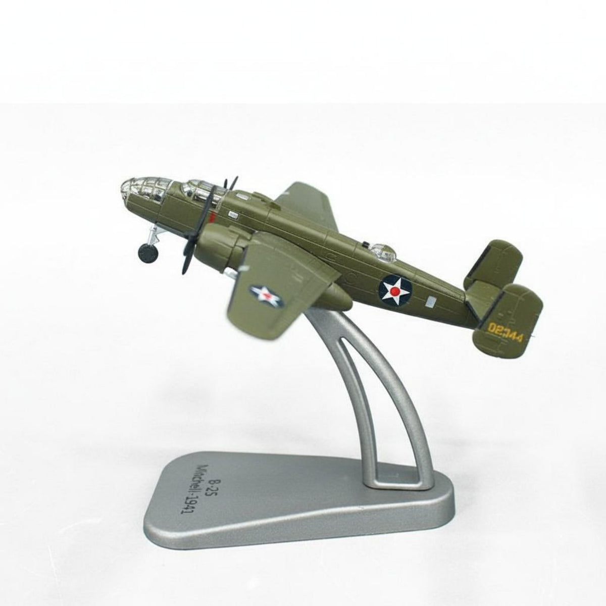 1:144 Scale B-25 Warplane high Detailed WW2 American Warplane Model Collectible Item Alloy Classic Aircraft Model for Collectors