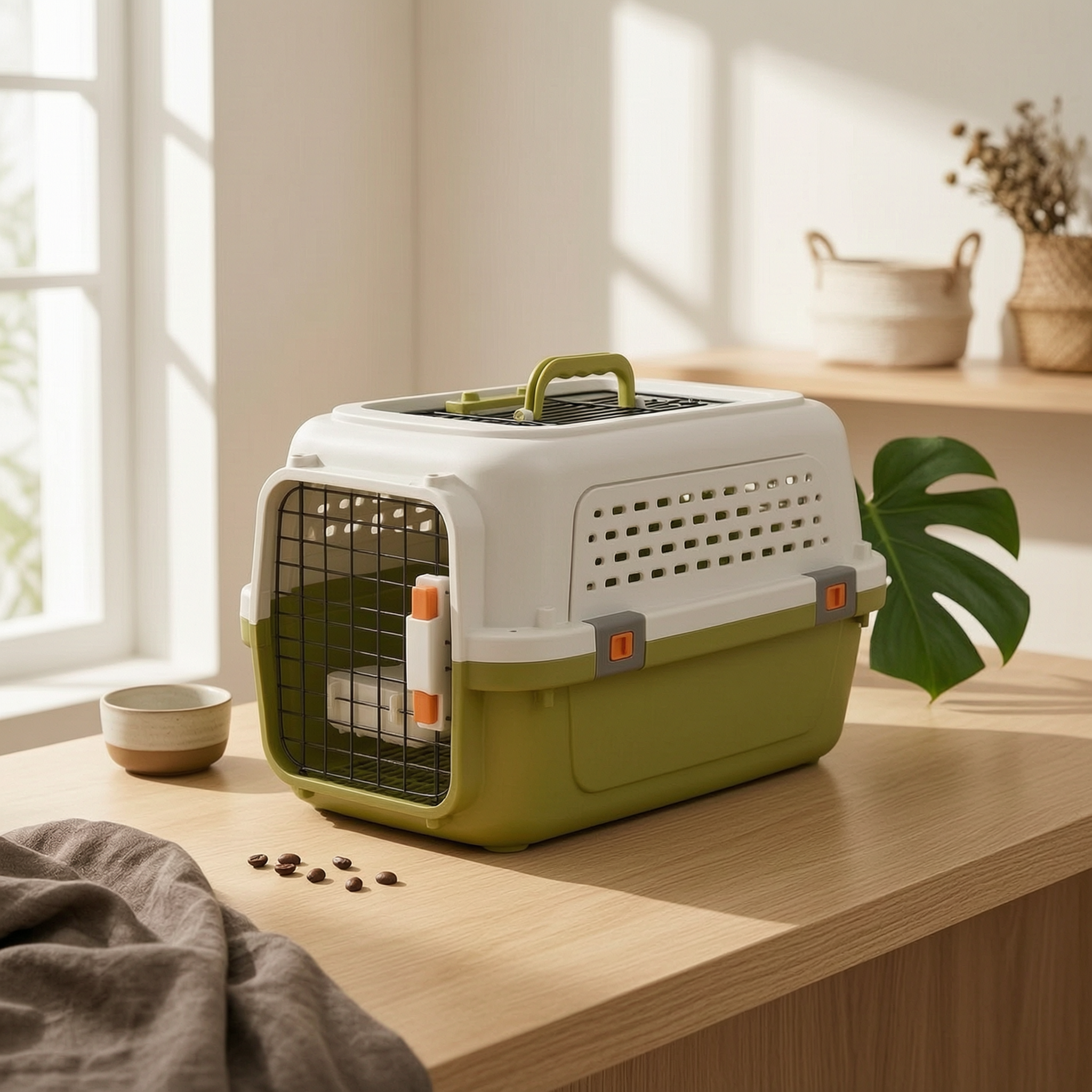 Hard-Shell Pet Carrier Portable Hard Sided Pet Carrier Sturdy