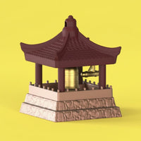 Sounding Pavilion Ornament Press Activated Mini Pavilion Bell Toy