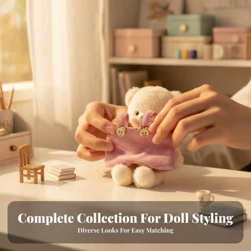 10cm Doll Outfit Handmade Doll Overalls Cute Designs Soft Toy Suspender Trousers for Hobbyists