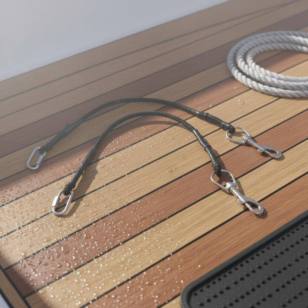 Diving Bottle Rigging Kit 316 Stainless Steel Scuba Bungee Leash Pair Quick Release Clip Water Sports Gear for Underwater