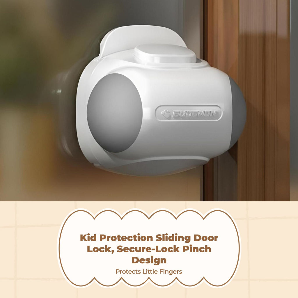 Kid Security Lock, Sliding Door Latch, Adjustable Cabinet Lock, Infant Proofing, Easy to Install, U-Shaped, Childproof Protection