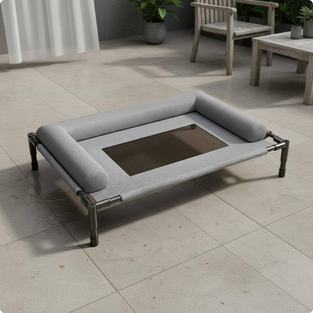 Raised Dog Elevated Pet Bed Cooling Mesh Dog Bed No-Tools-Required Assembly