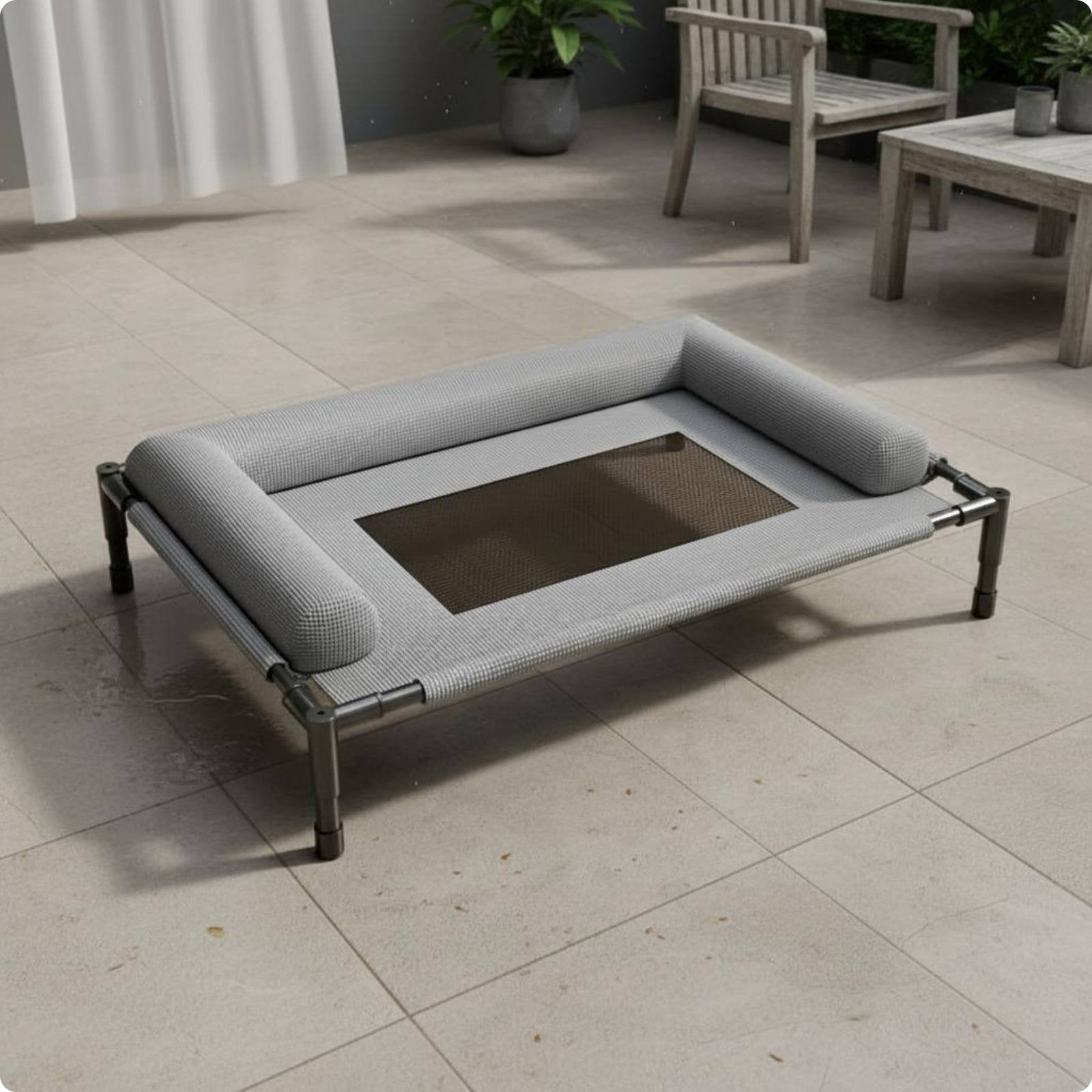 Raised Dog Elevated Pet Bed Cooling Mesh Dog Bed No-Tools-Required Assembly