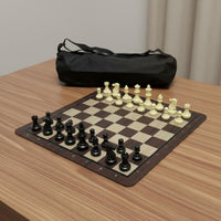 Plastic Chess Set Algebraic Notation Rubber Mat Chess Board for Beginners, Kids