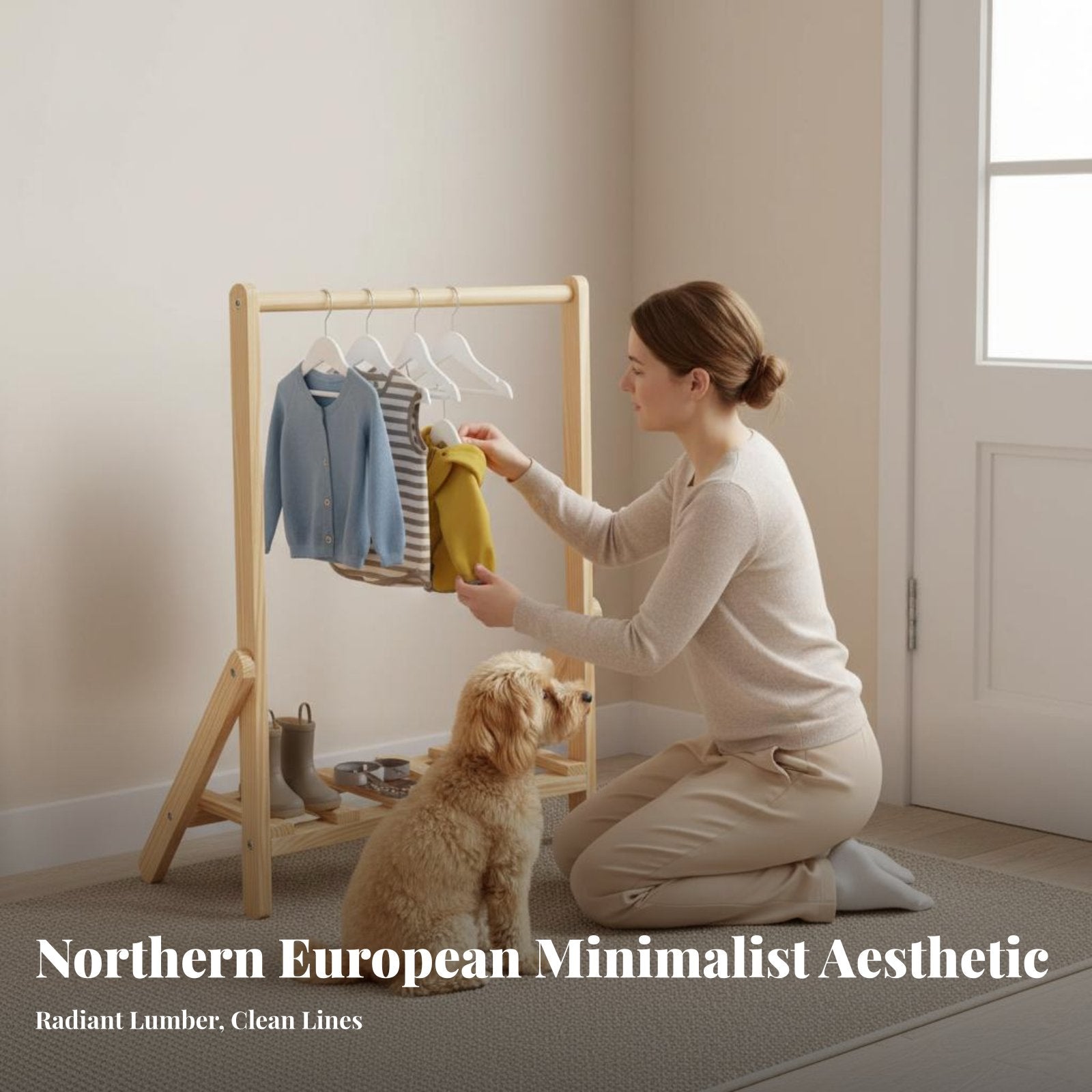 Pet Clothing Stand complimentarystanding Garment storage rackSaving for Entryway, Bedroom