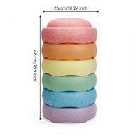 6 Pieces Rainbow Stepping Stones Non-Slip Surface Kids Water Stones Toy