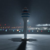 Beijing Airport Structure Model Compact Size Airport Control Structure Model Realistic Design Collectible Display for Aviation Fans, Collectors