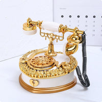Vintage Rotary Phone Music Box Ornate Design Retro Dial Telephone Music Box Photography Props Home Decor for Bar