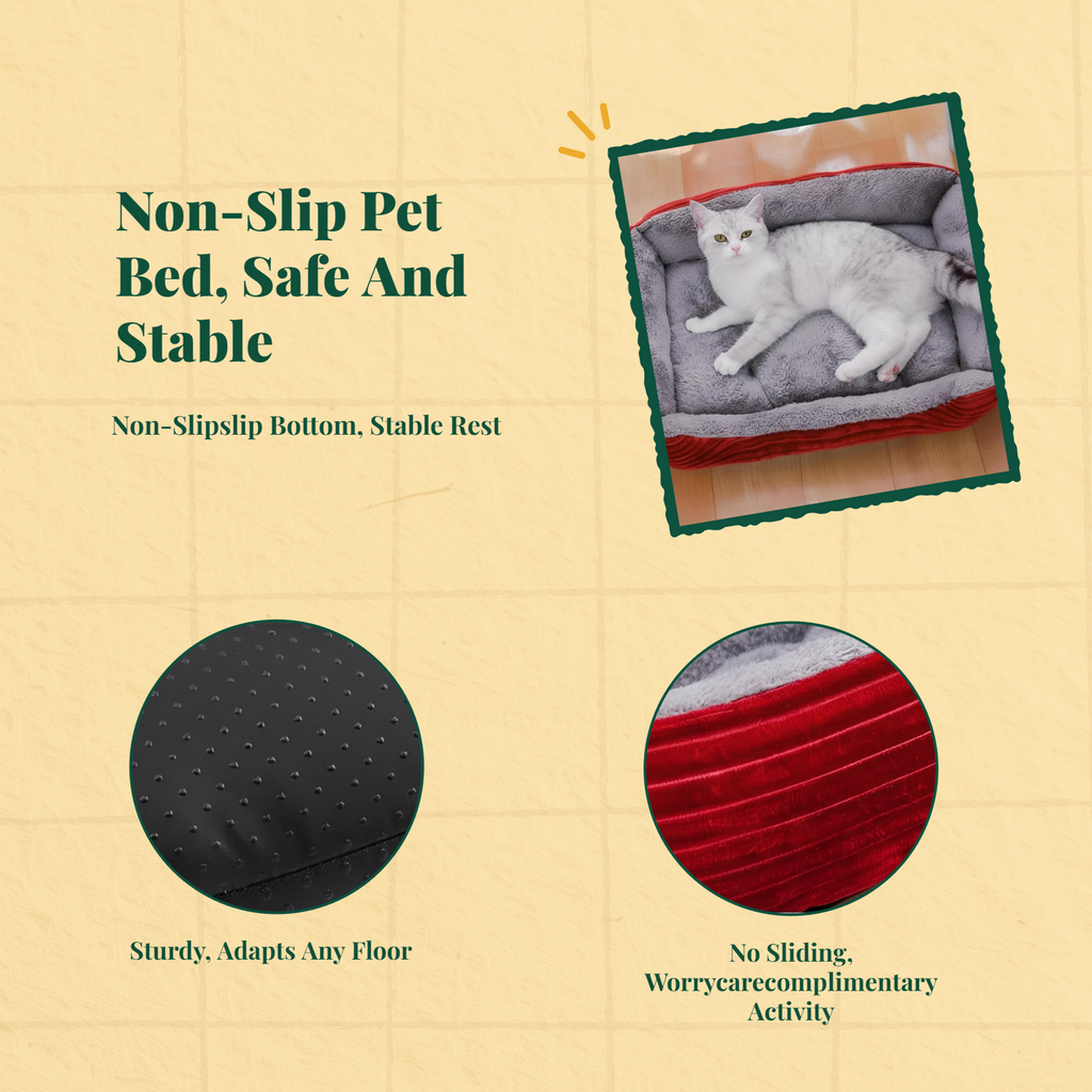 Calming Pet Bed, Soft, Easy-Clean, All-Season