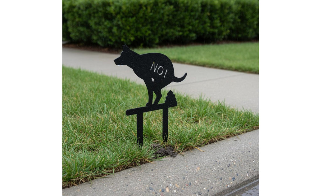 No Dog Waste Yard Sign Weatherproof Metal Dog Waste Sign for Garden