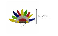 Gender-Neutral Feather Headdress Real Feathers Tribal Chief Headpiece Easy to Wear for Performers, Stage Performance, School Plays